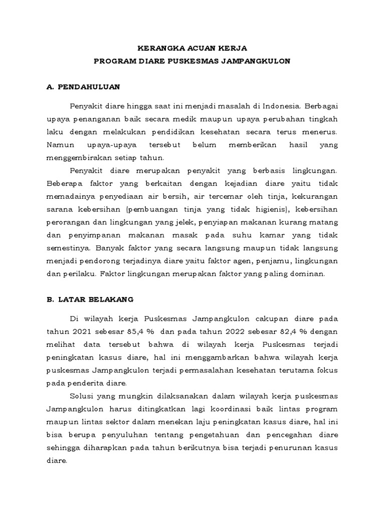 Program P2M Penanganan Diare Puskesmas | PDF