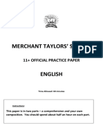 11 - English - Practice - Paper Lyra Merchant Taylors