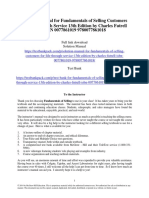 Fundamentals of Selling Customers for Life Through Service 13th Edition by Charles Futrell ISBN Solution Manual