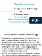BTG 307 Food Biotechnology I Definition and Scope of Food Biotechnology by Dr. Friday Nwalo