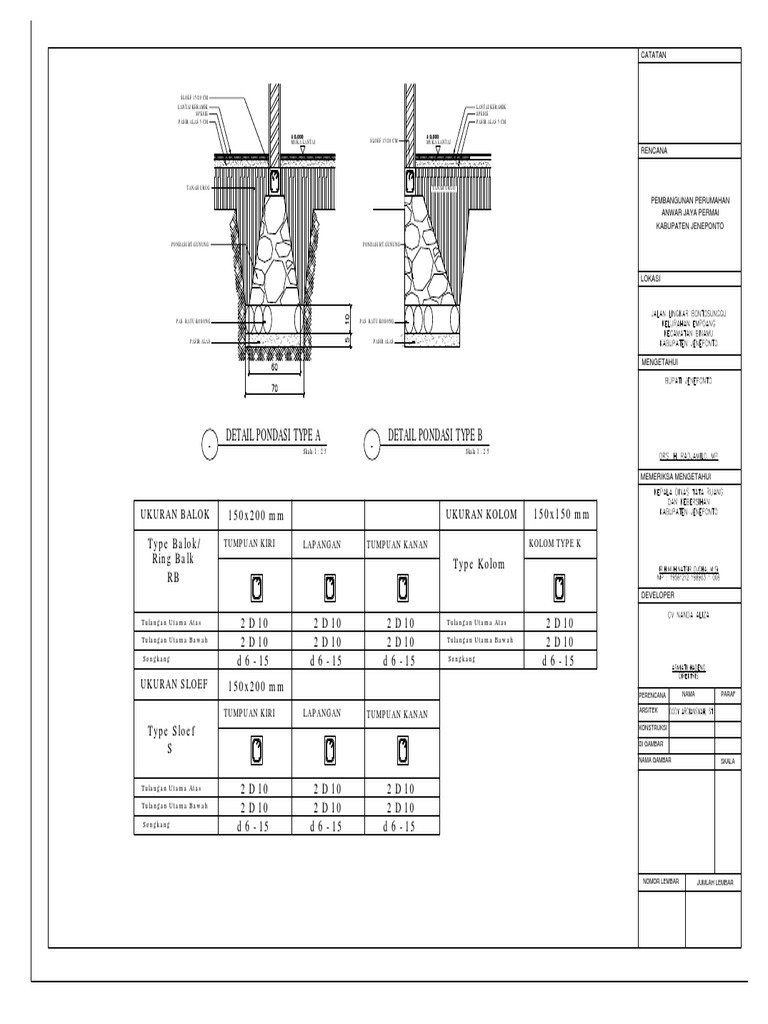 Detail Struktur Pondasi dan Lantai | PDF