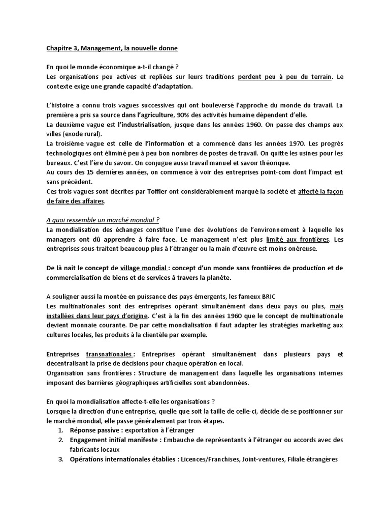 Management et Mondialisation : Nouveaux Défis | PDF | Business ...