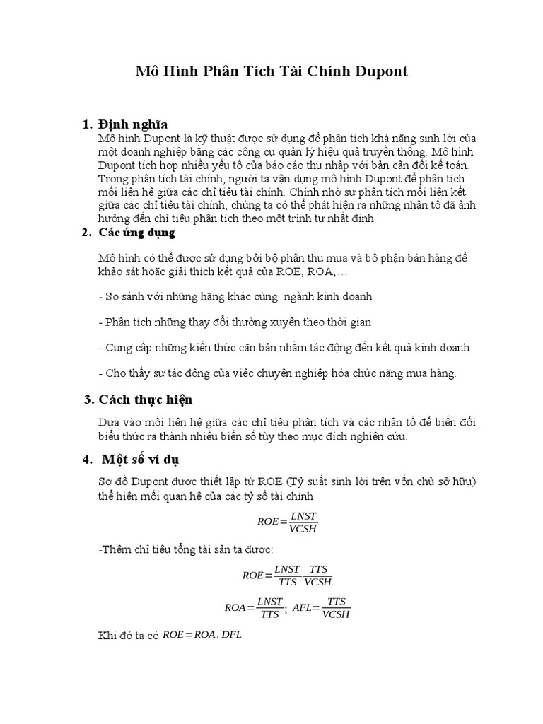 ROE - Mô Hình Dupont | PDF