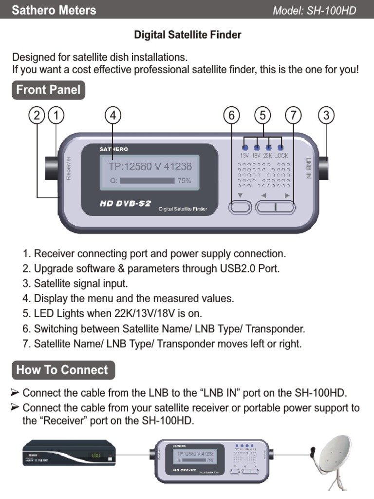 Sathero SH-100HD Satellite Finder Guide | PDF | Computers