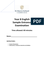 Y8 Exam Questions