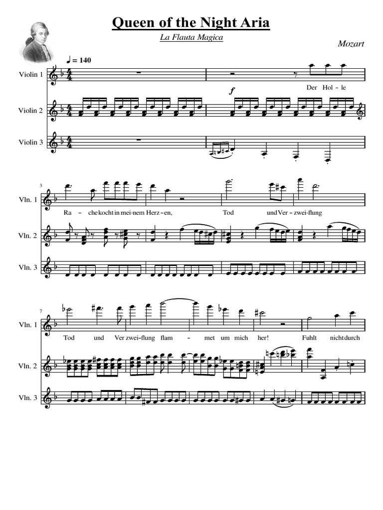 Queen - of - The - Night - Aria Violin | PDF | Opera | Compositions