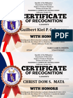 Certificates of Recognition