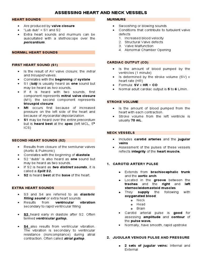 Heart and Neck Vessels Assessment Guide | PDF | Heart Valve | Heart