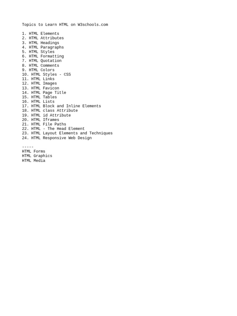 W3schools topics pdf