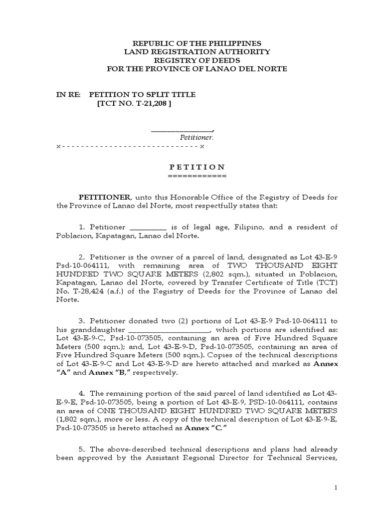 Petition of split pdf government document