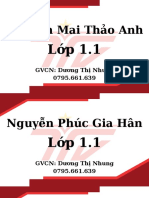 Nguyễn Mai Thảo Anh: GVCN: Dương Thị Nhung 0795.661.639