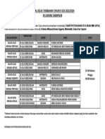 Jadual Kelas Tambahan Tahun 6 Sesi 2023