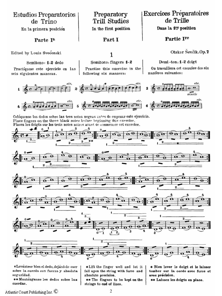 Sevcik_Preparatory Trill Studies, for violin_Part 1 PDF