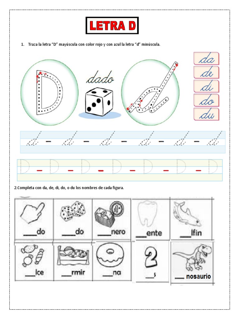 Actividades de Caligrafía con la Letra D | PDF
