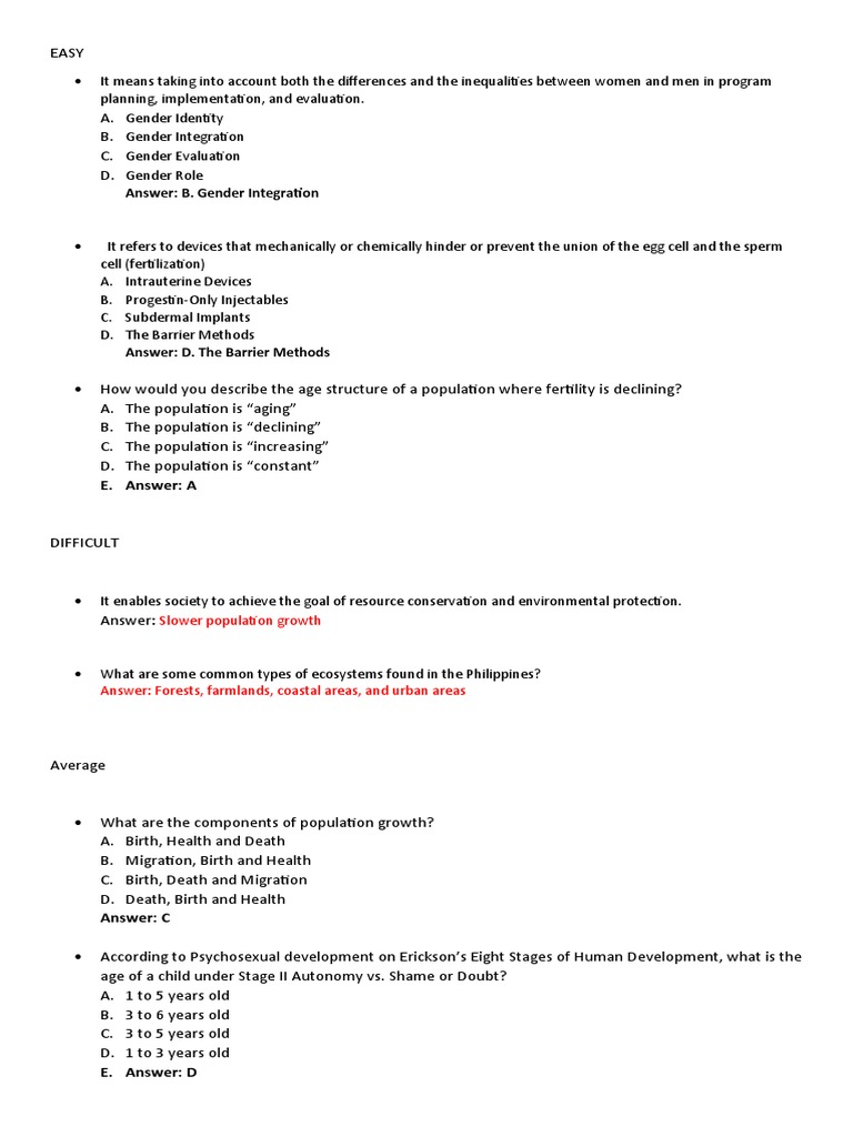 Questions For Pop Quiz | PDF