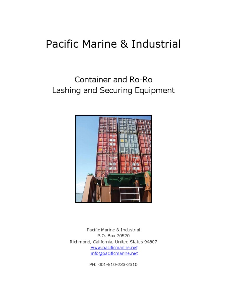 Pacific Marine Cargo Container Lashing Catalog | PDF | Welding ...