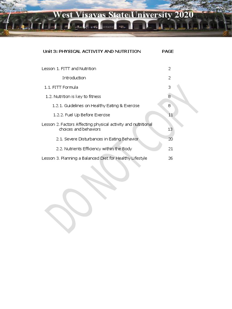 MODULE IN PE 111 Unit 3 Final | PDF | Carbohydrates | Anorexia Nervosa