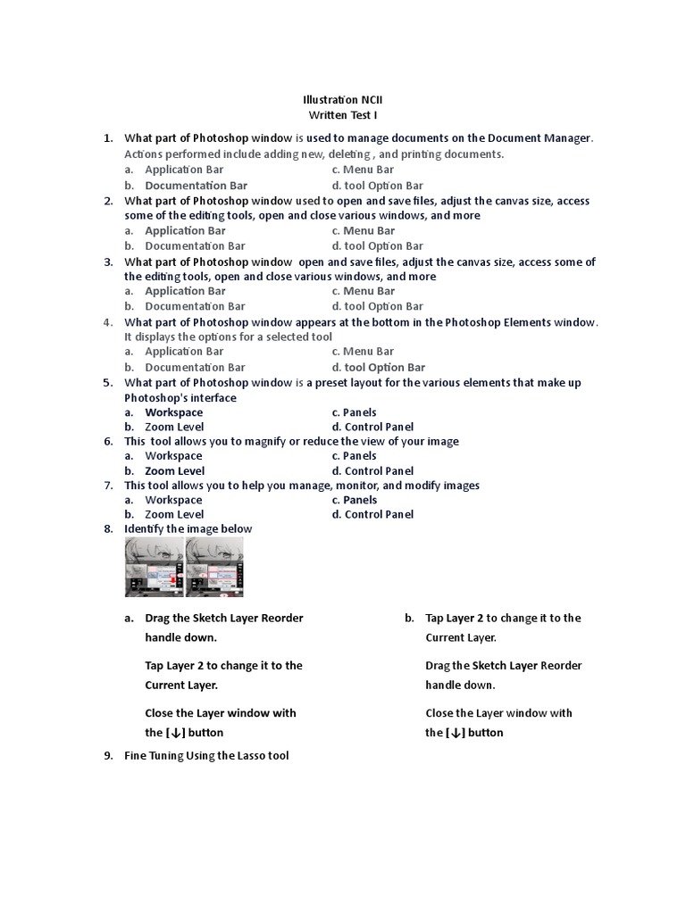 Illustration Written Test Pdf Adobe Photoshop Software