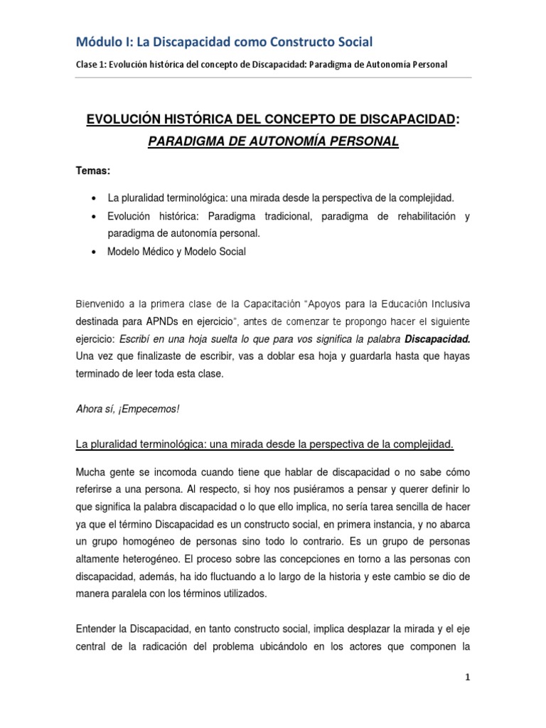 Evolución del Concepto de Discapacidad | PDF | Invalidez | Paradigma