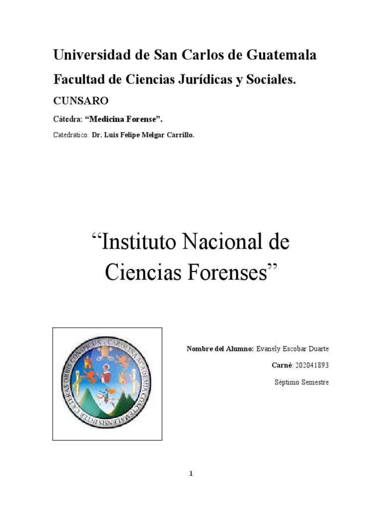 Funciones del INACIF en Guatemala | PDF | Testigo experto | Ciencia forense