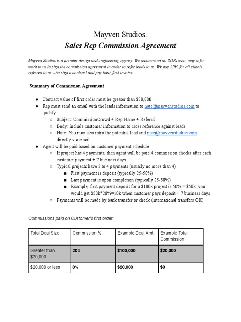 Sales Rep Commission Terms | PDF | Arbitration | Private Law