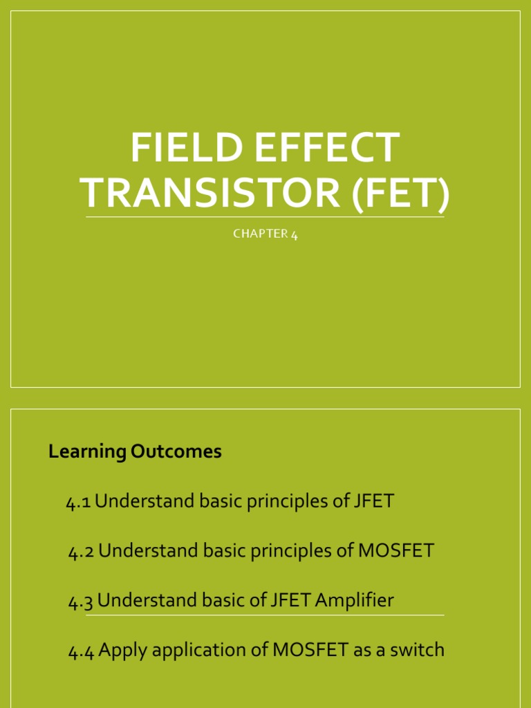 Understanding Field Effect Transistors | PDF | Field Effect Transistor ...