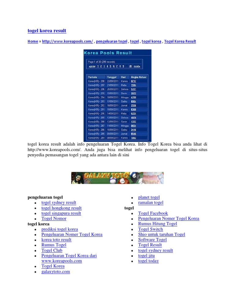 Togel Korea Result
