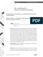 Modernização, Racialização e Branqueamento Na Musica Sertaneja