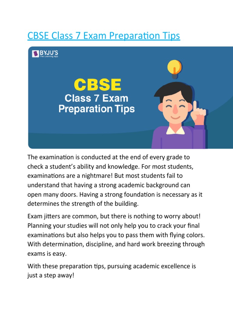 Class 7 Exam Prep Tips and Timetable | PDF | Memory | Learning