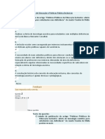 Avaliação Da Disciplina de Educação e Políticas Pública Inclusivas