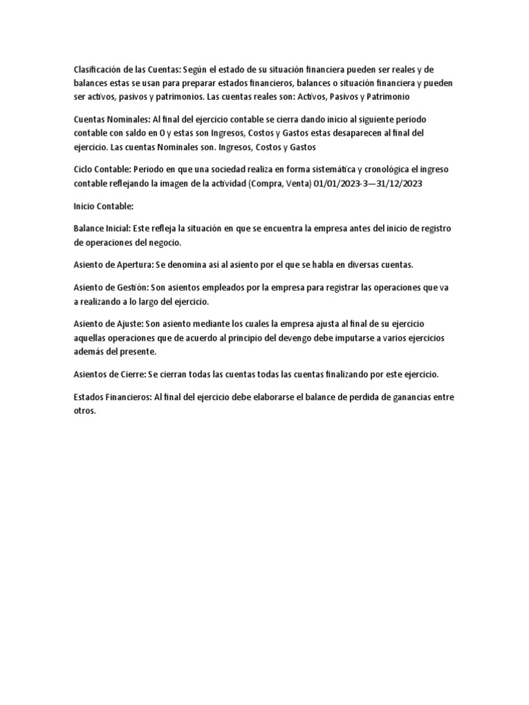 Clasificación de Las Cuentas | PDF | Negocios | Finanzas y dinero
