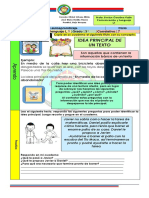 Guía de Autoaprendizaje No. 7 Idea Principal Del Texto, Comunicación y Lenguaje L1 3o.