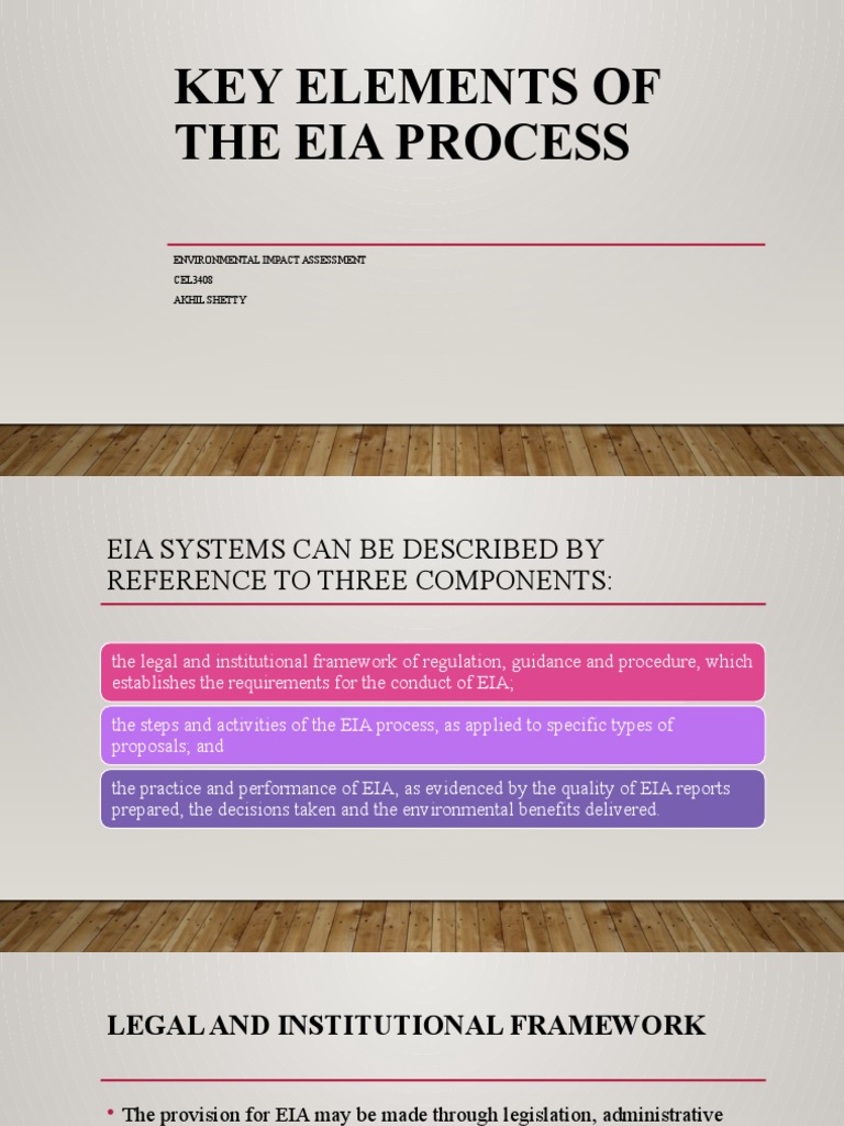 Key Elements of The EIA Process PDF Environmental Impact Assessment