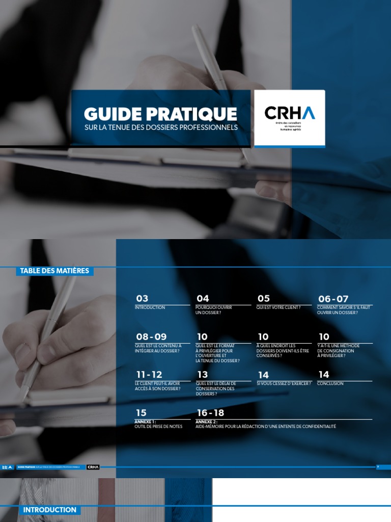 Guide sur la Tenue des Dossiers Professionnels | PDF | Informations ...