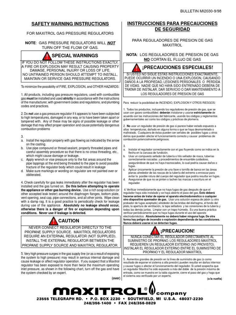 Maxitrol RV Series Precauciones | PDF | Ingeniería mecánica ...