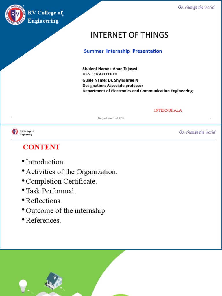 Internship PPT Template | PDF | Internet Of Things | Internet