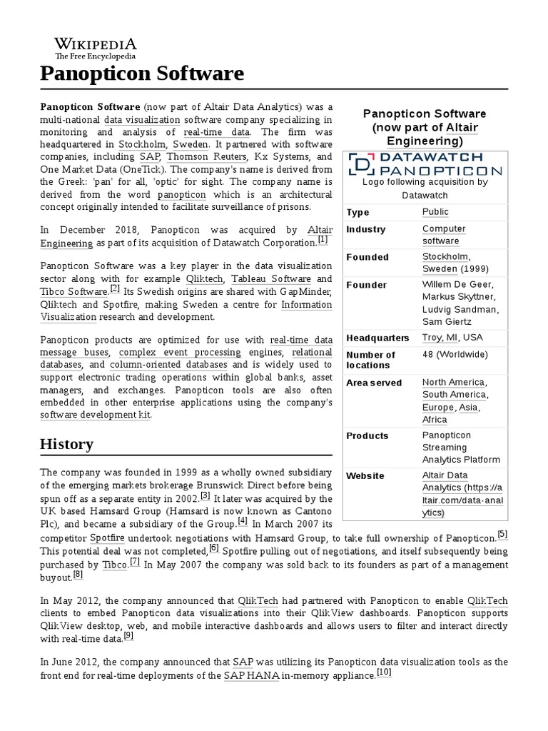 Panopticon Software | PDF | Information Technology | Data Management