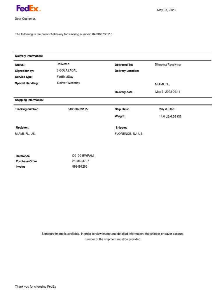 FedEx Delivery Confirmation | PDF