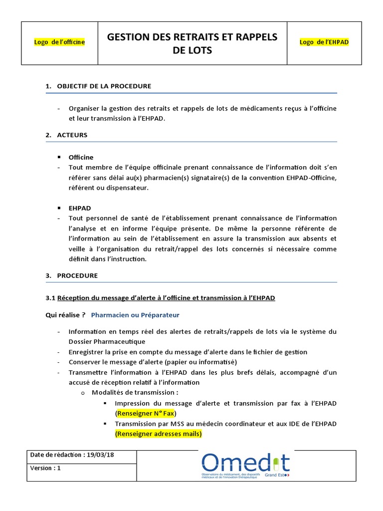 Gestion des retraits et rappels de lots | PDF | Pharmacien | Soins de santé