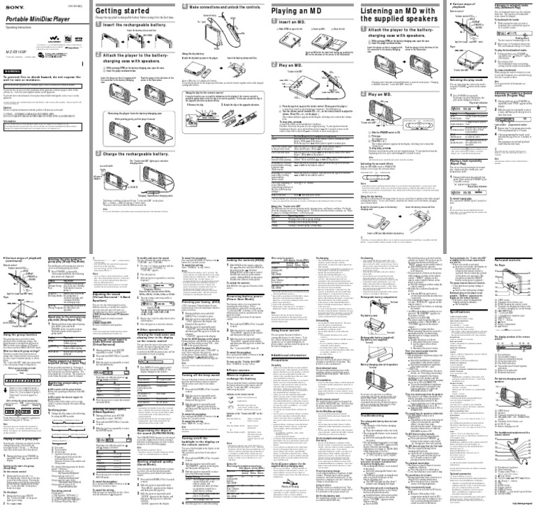 Manual Sony MZ-E810SP | PDF | Electronics | Electrical Engineering
