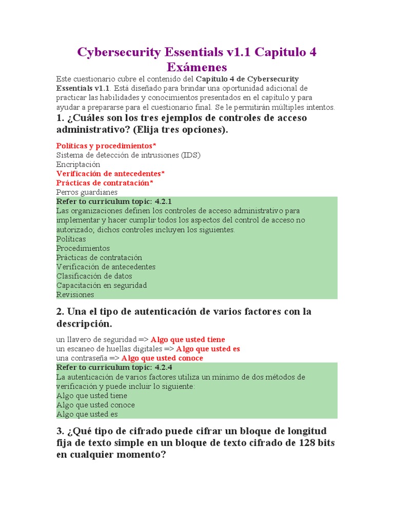 Cybersecurity essentials v1 exa cp4 pdf cifrado clave criptograf a 