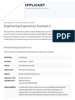 Engineering Experience - Example 1 - The P.Eng. Applicant