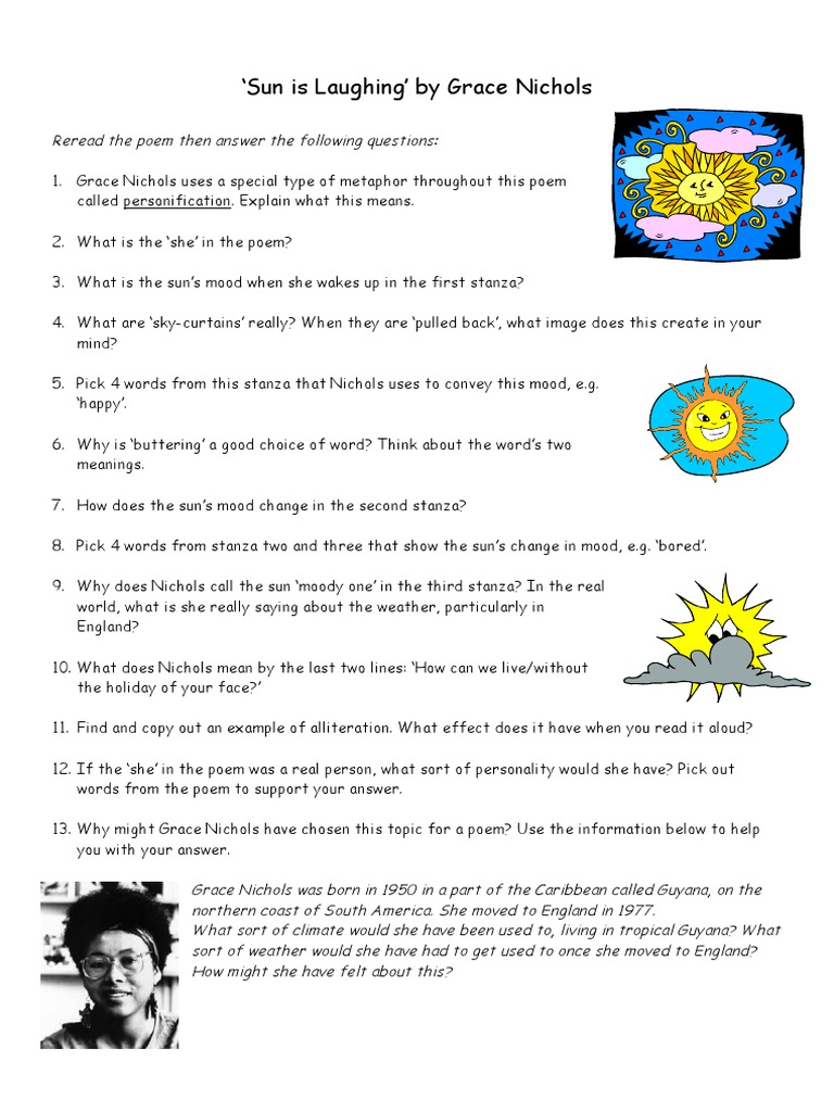 Personification Poems About The Sun