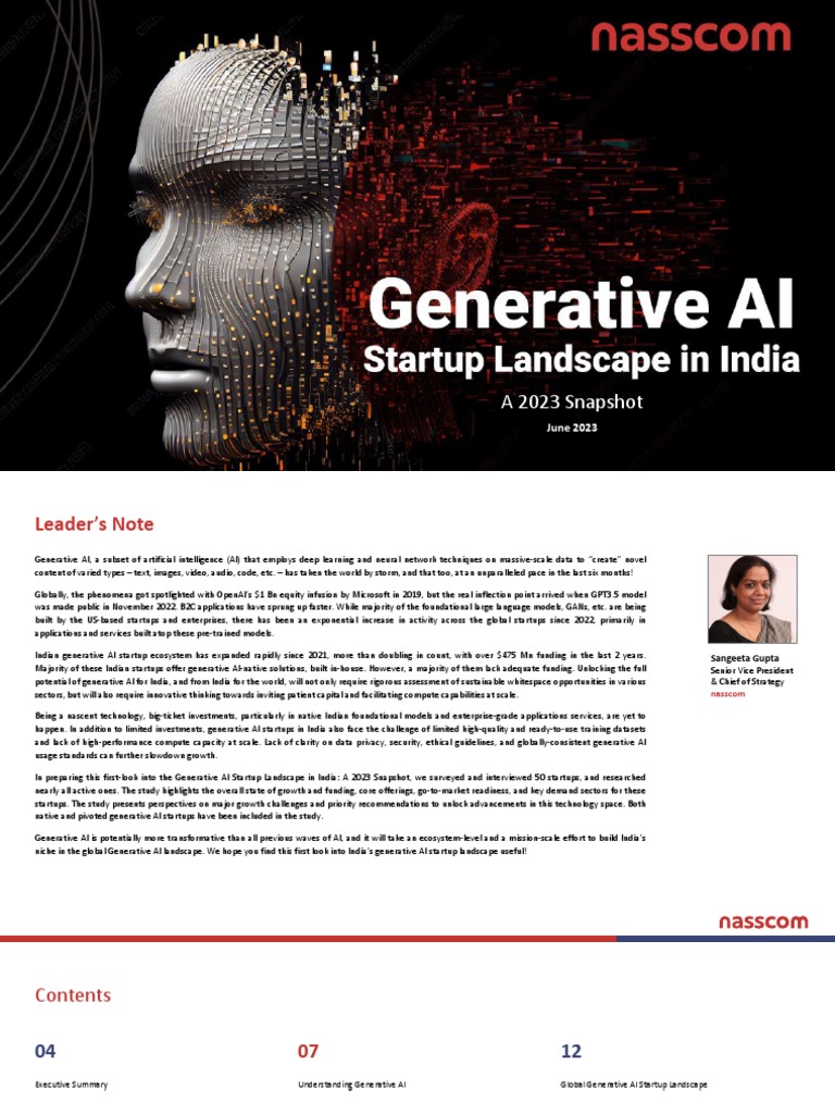 Indian Generative AI Startup Landscape 2023 | PDF | Artificial ...