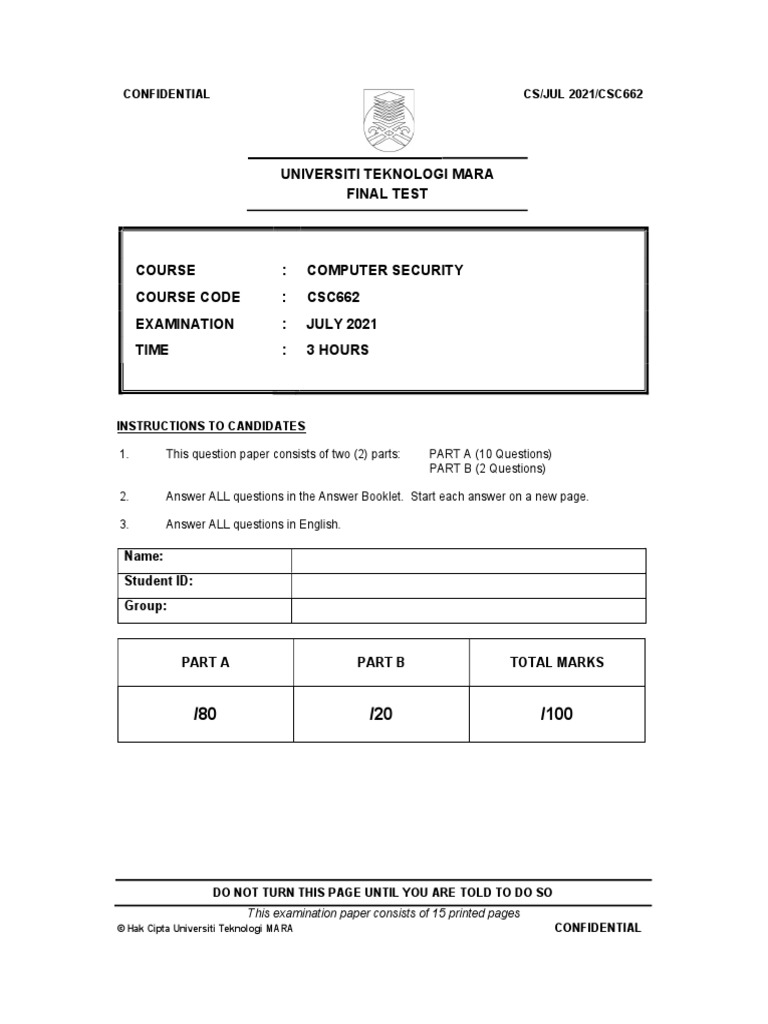 CSC662 Network Security Final Exam | PDF | Denial Of Service Attack ...
