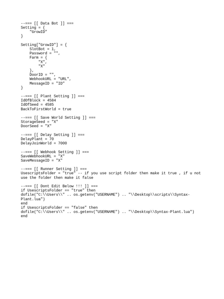 GrowID Bot Configuration Guide | PDF