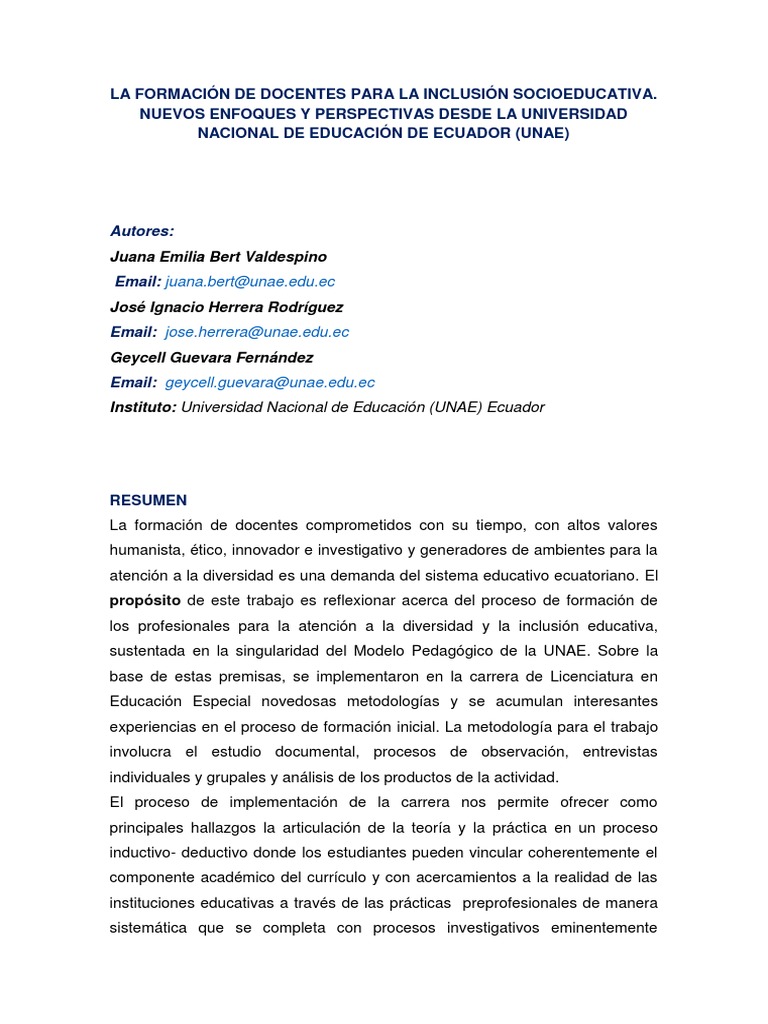 Formación Docente para Inclusión Educativa | PDF | Plan de estudios ...