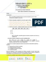 MATE. EVALUACIÒN DEL PRIMER TRIMESTRE 4to