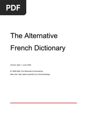 The Alternative French Dictionary Pdf Grammatical Gender Linguistics