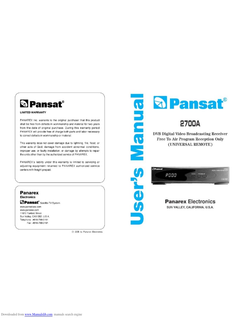 2700a Users Manual | PDF